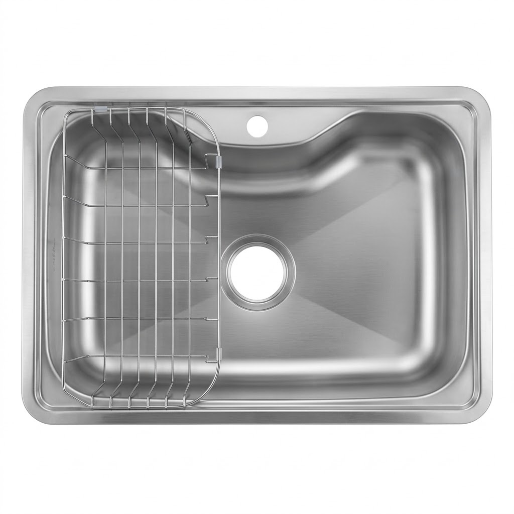 Asil Kitchen Sink AS 65 -50 × 80 cm Flat 0.8 mm With Accessory And Drain Chrome