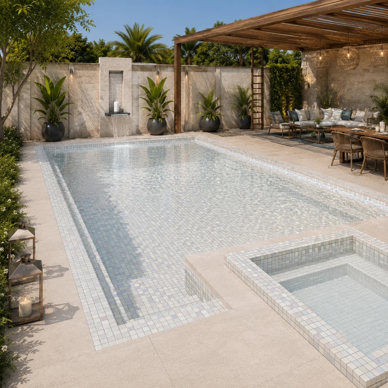 Euro Arab Spanish Sheet Emperor Swimming Pool Mosaic 31.5 × 46 cm - Off-White 2.0286