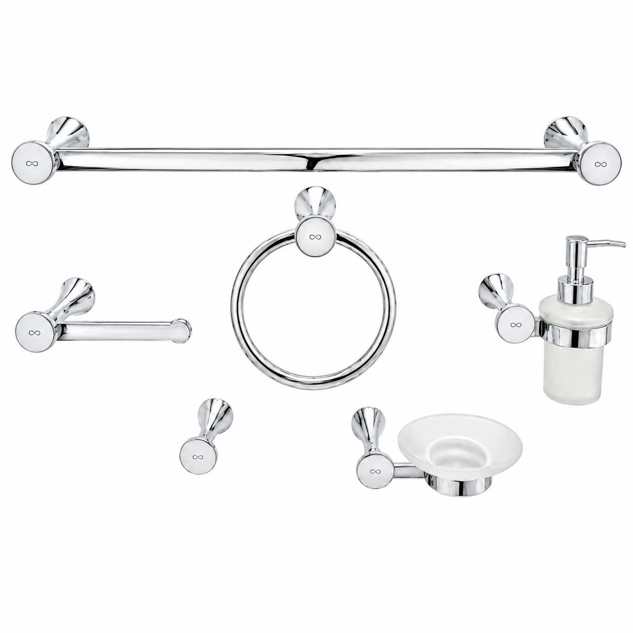 Infinity accessories, Set of 6 Chrome Pieces IN 4900