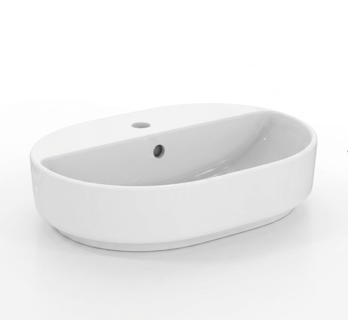 Ideal Standard iLife Over Top Oval Washbasin with Overflow & Tap Hole 40 × 55 cm White G 573401