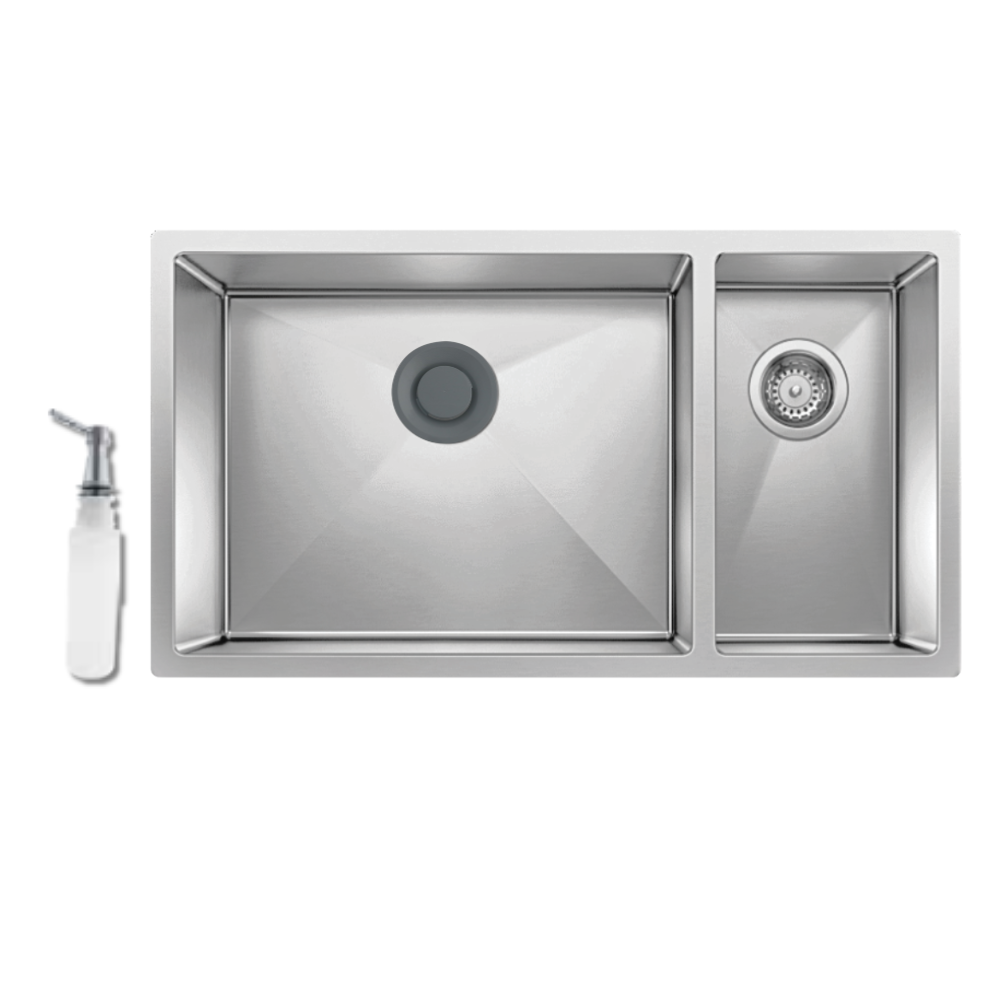 Purity HANDMADE Korean Sink, 44 x 79 cm, Chrome, Double Bowl, 1mm, SQH 79STD, with Waste