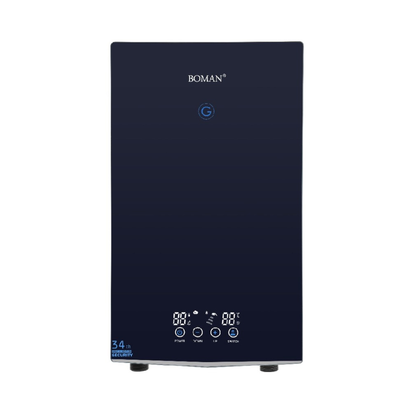 Boman 12kW Instant Electric Water Heater, Digital Touch, 1 Phase, WZL 13 - Black
