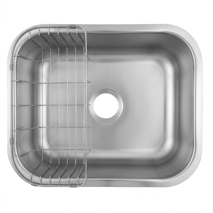 Asil Kitchen Sink AS 350 - 46 × 59 cm Flat 1 mm With Accessory And Drain Chrome
