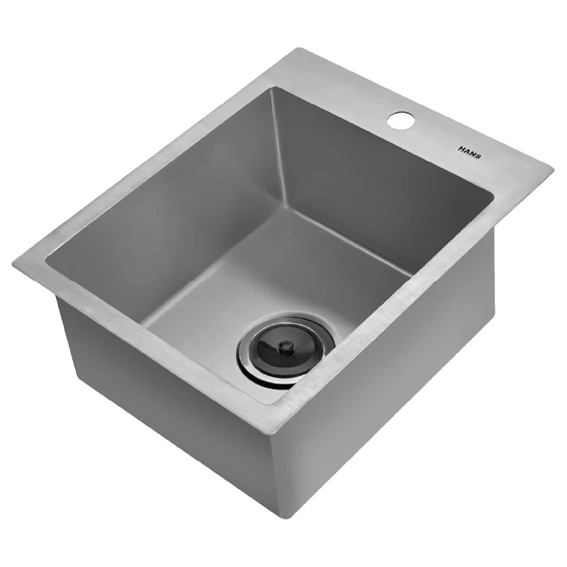 Hans Handmade Kitchen Sink 46x51 cm Chrome H 46-51 with Waste