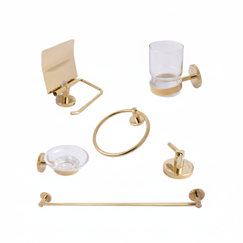 KLUDI RAK Project 6-Piece Accessory Set - Glossy Gold