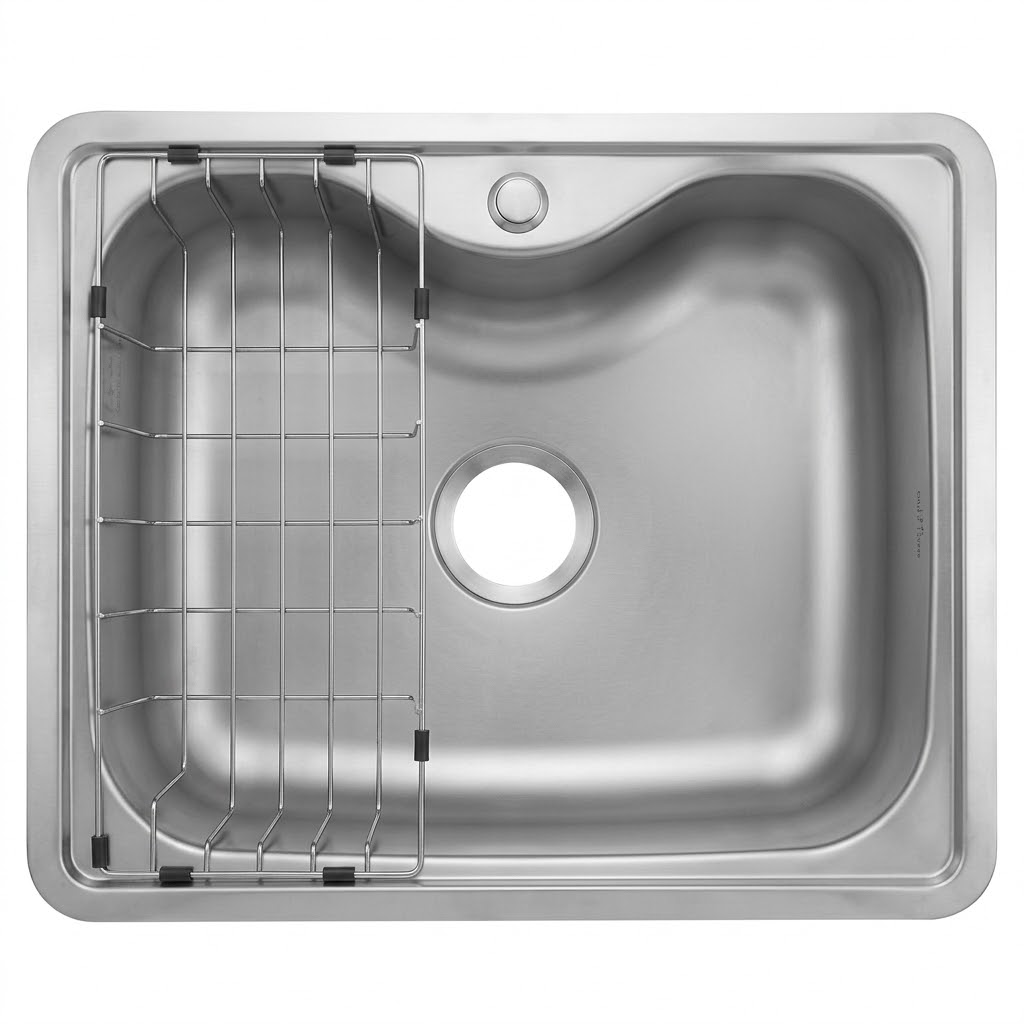 Asil Kitchen Sink As 154 - 50 x 60 cm Flat 0.8 mm With Accessory And Drain Chrome