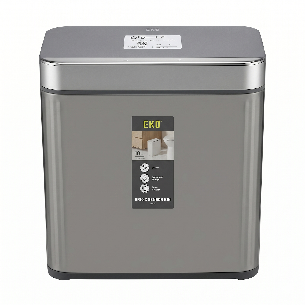 Eko Basket Sensor 10L Rectangular Matte Chrome EK 9677