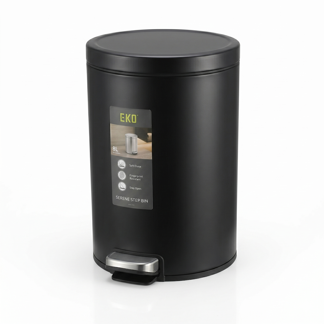 Eko Basket 8L Round Brushed Black EK 9385