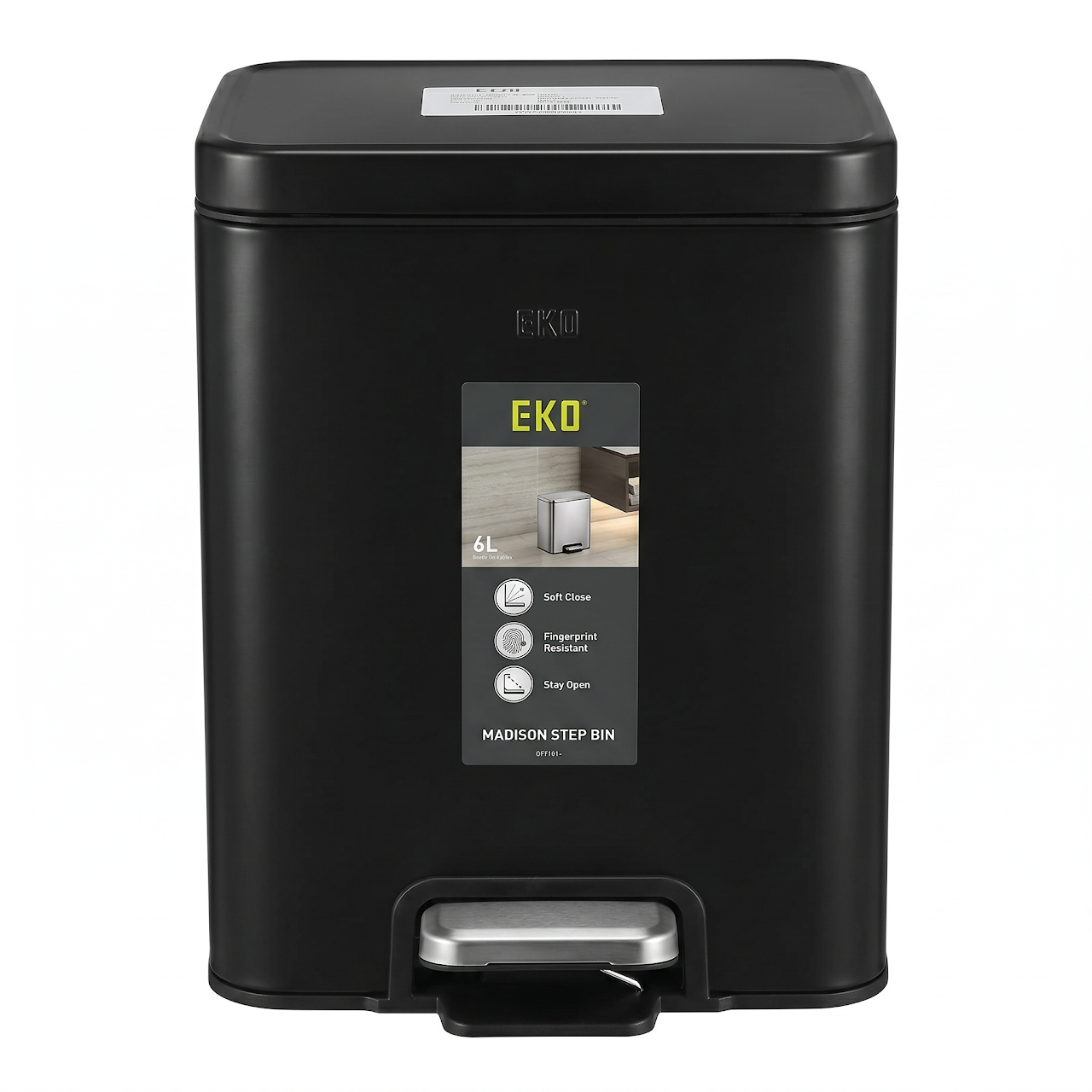 Eko Basket 6L Rectangular Brushed Black EK 9361