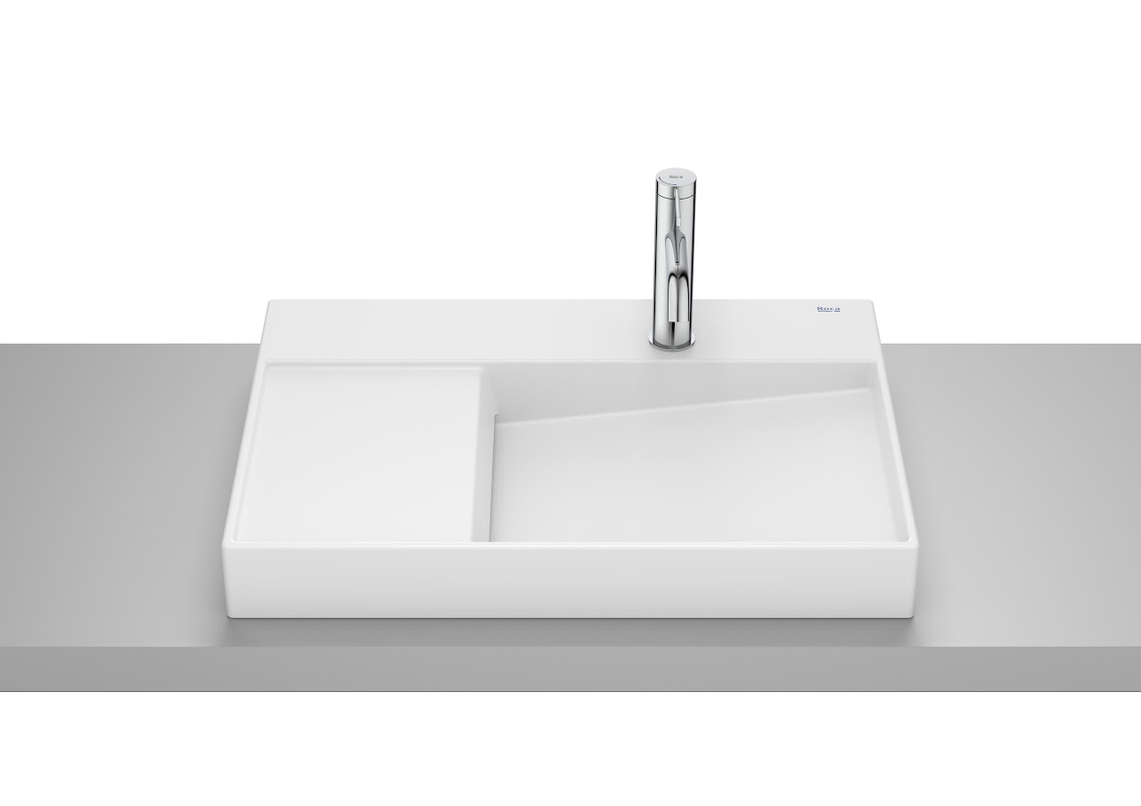 Roca Horizon Overlay Over Top Washbasin with Tap Hole 42 × 60 cm Matte White A32727462B