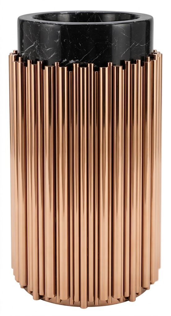 Nathali Floor-standing Basin Rose Gold x Black Stainless Stripe Pipes x Marble 020