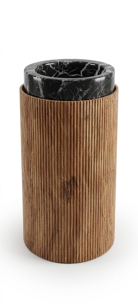 Nathali Floor-standing Basin Brown Wood x Stainless 023
