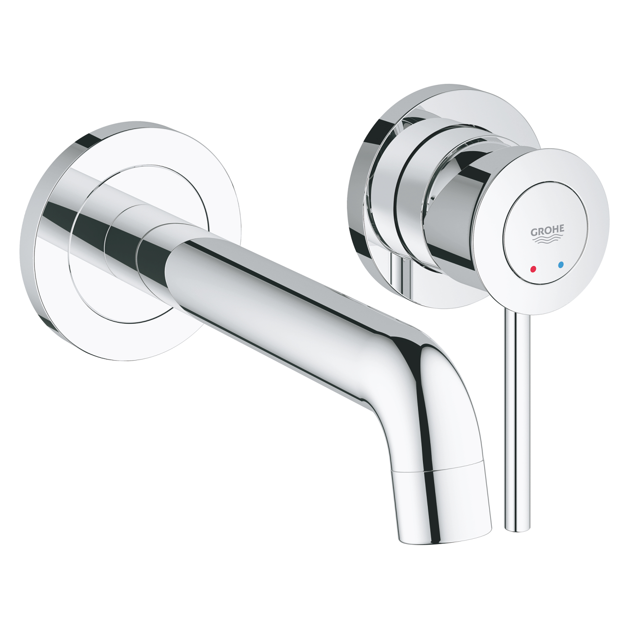 Grohe BauClassic 2-hole basin mixer Wall mount with concealed body Chrome 2029200C