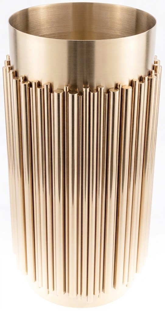 Nathali Floor-standing Basin Stainless Gold Striped 3 Pieces 028