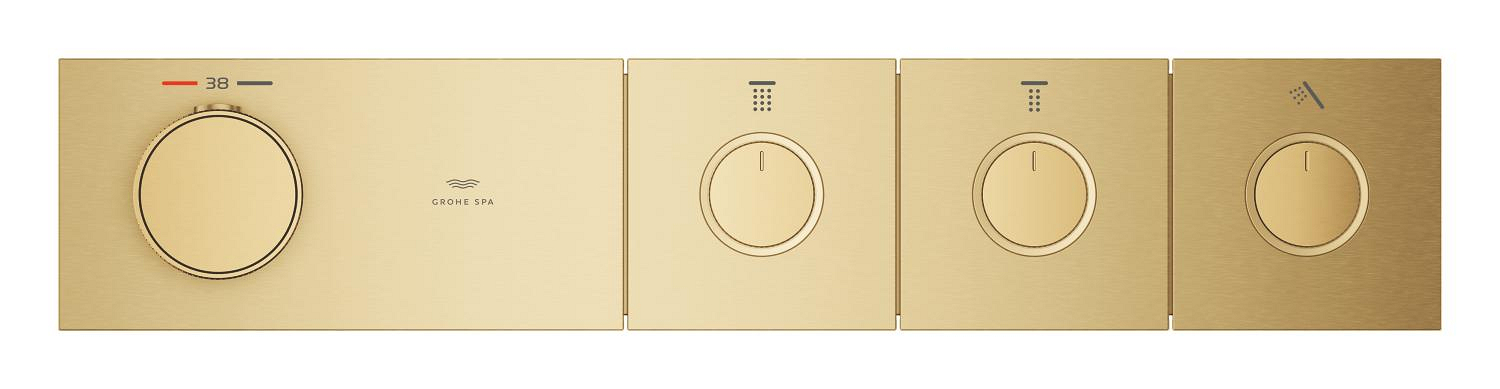 Grohe Aqua Thermostat Bathtub Concealed Mixer , 3-movement rectangular - Matte Gold