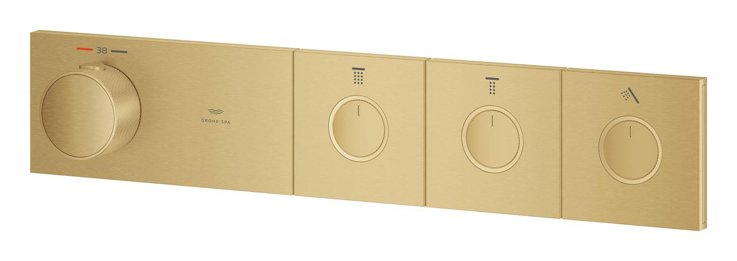 Grohe Aqua Thermostat Bathtub Concealed Mixer , 3-movement rectangular - Matte Gold