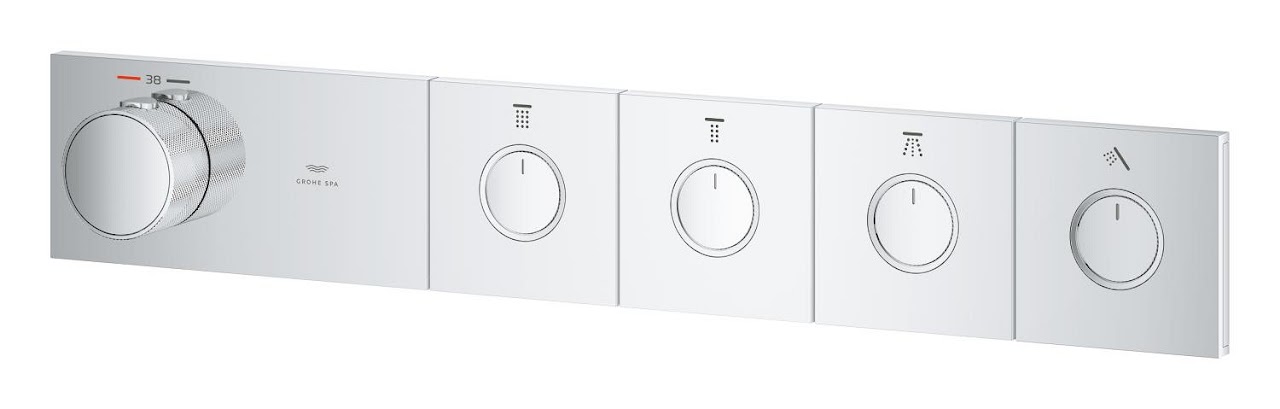Grohe Aqua Thermostat Bathtub Concealed Mixer , 4-movement rectangular - Chrome