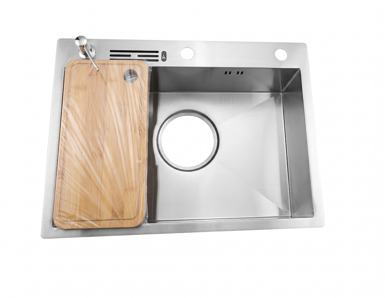 Asil Handmade Kitchen Sink 48.5x65 cm Chrome 1 mm AS 3502 with Accessories & 6 Inch Waste