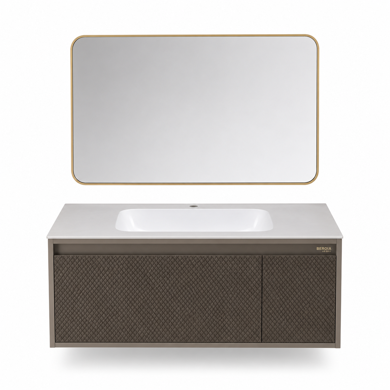 Beroia LD 5311 Vanity Unit with Mirror & Washbasin 100 cm Steel