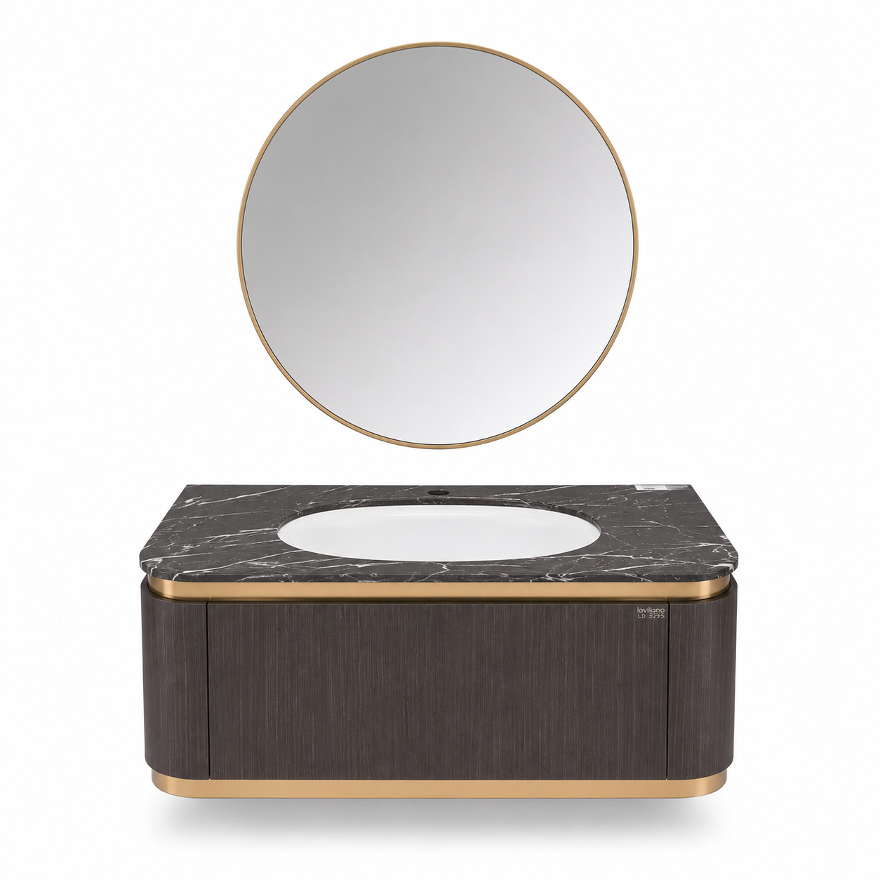 Beroia LD 5295 Vanity Unit with Mirror & Washbasin 100 cm Steel
