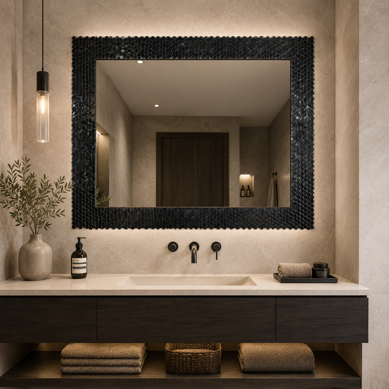 Beroia Chinese Aluminum Sheet Night Paris 307 Mosaic 29.5 × 30.5 cm - Black
