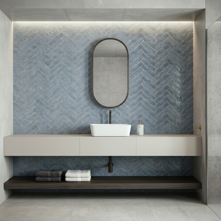 Gemma Ceramic Wall Tile 7.5 x 30 cm Blue 1.125 - 1st Choice
