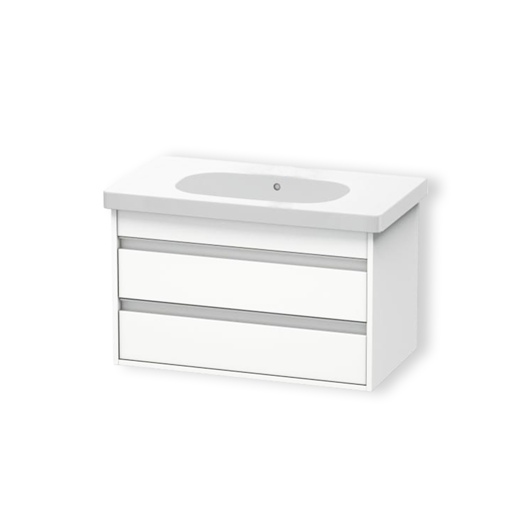 Duravit Ketho 2-Drawer Vanity Unit with Basin and Mixer Offer - 45.5 x 80 cm Mattee White KT 101019518