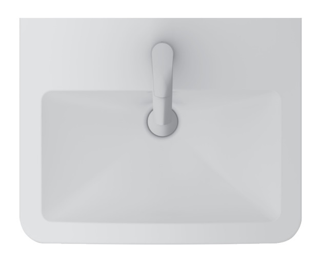 Sanipure Oberon Counter-top Washbasin 55 x 44 Cm with Mixer Hole White 388550000