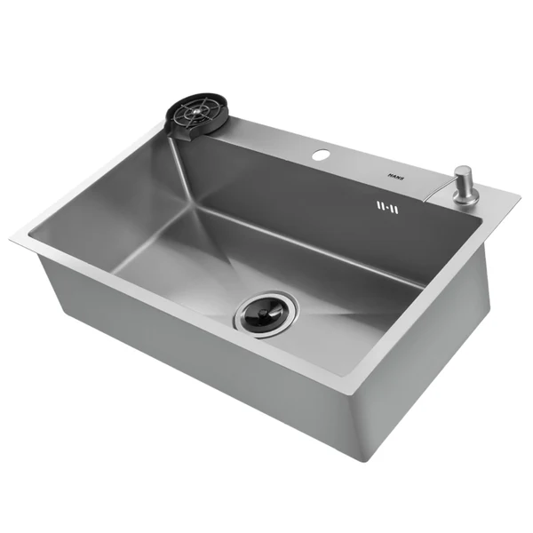 Hans Handmade Kitchen Sink 48 × 77 cm With Drain Chrome H 48-77