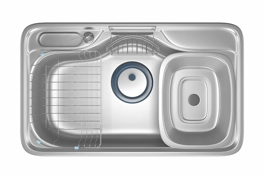 Hans Kitchen Sink 51 × 85 cm With Drain and accessories Chrome DJIS 850P