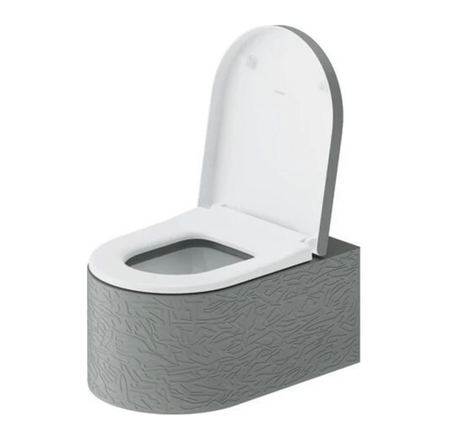Duravit Millio Wall-hanging toilet Matte Gray, Engraved 250649FD75