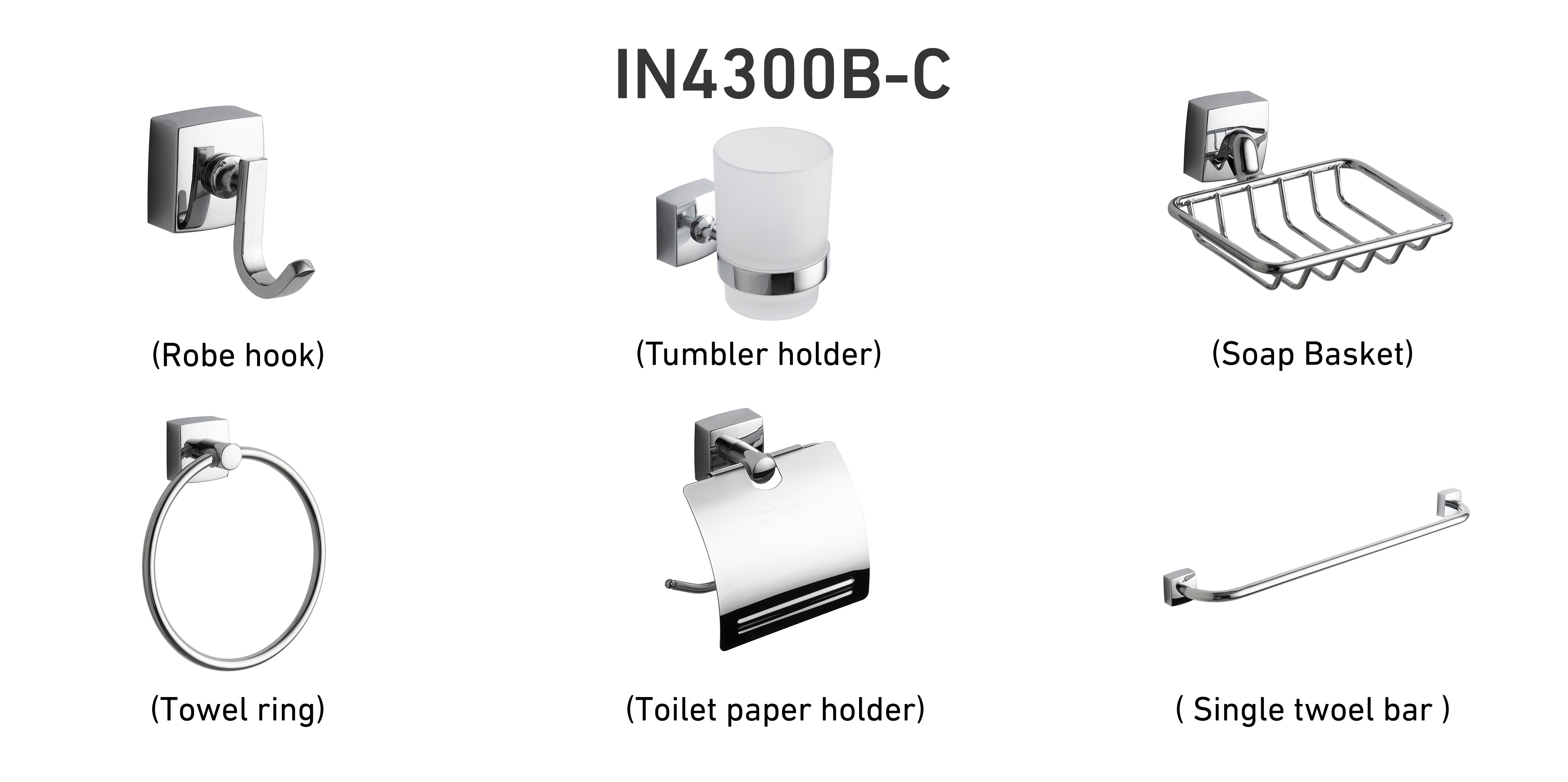 Infinity accessories, Set of 6 Chrome Pieces IN 4300D