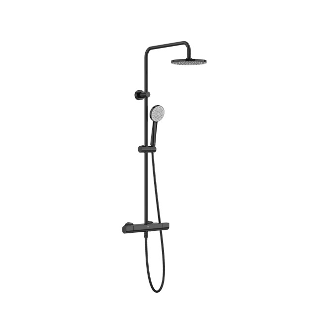 Roca Even Shower Set with Mixer Thermostat Round 2 × 1 Glossy Black A5A9A2ENM2