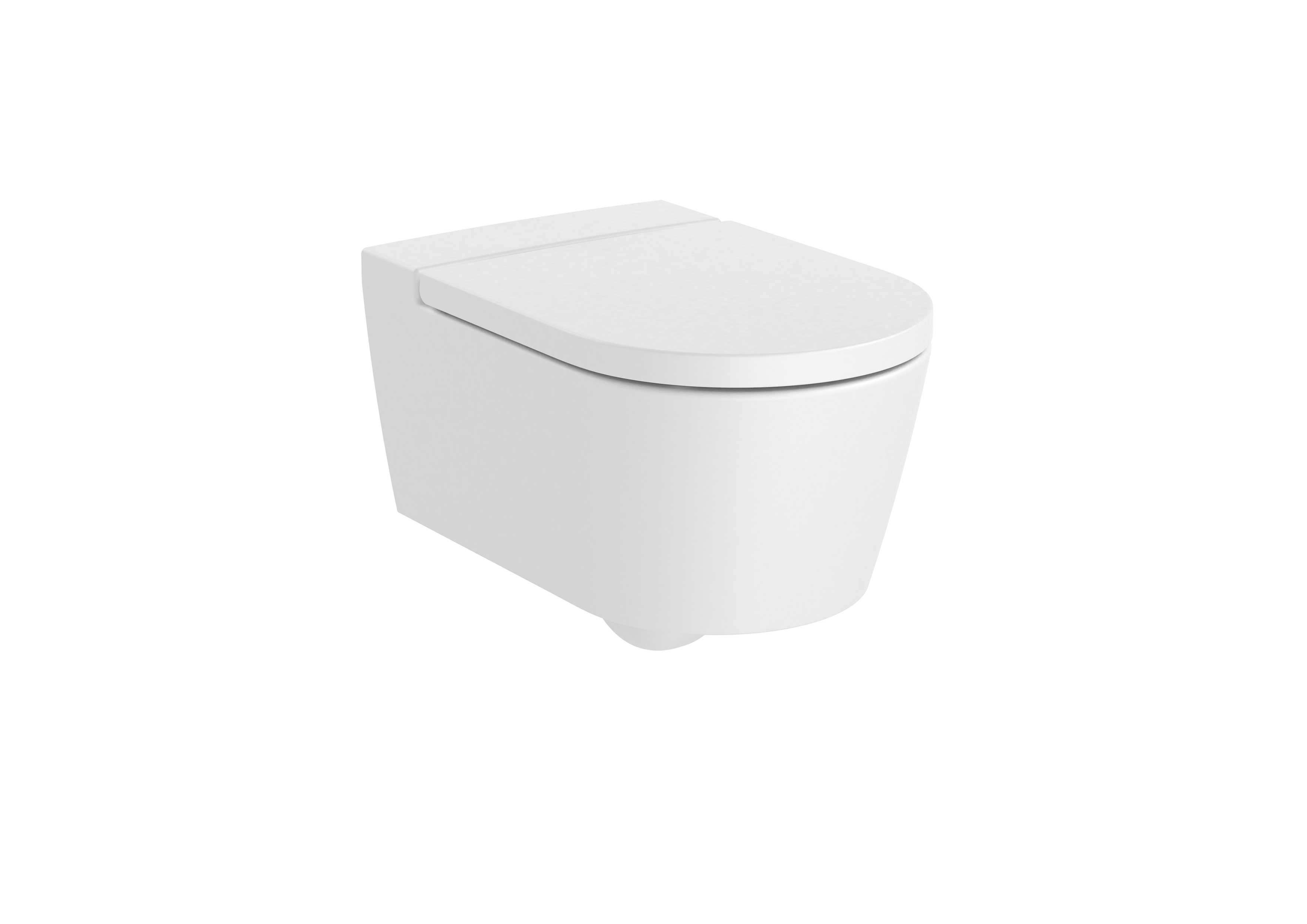Roca Inspira ROUND - Vitreous china Rimless wall-hung WC with horizontal outlet Matte White A34652E620