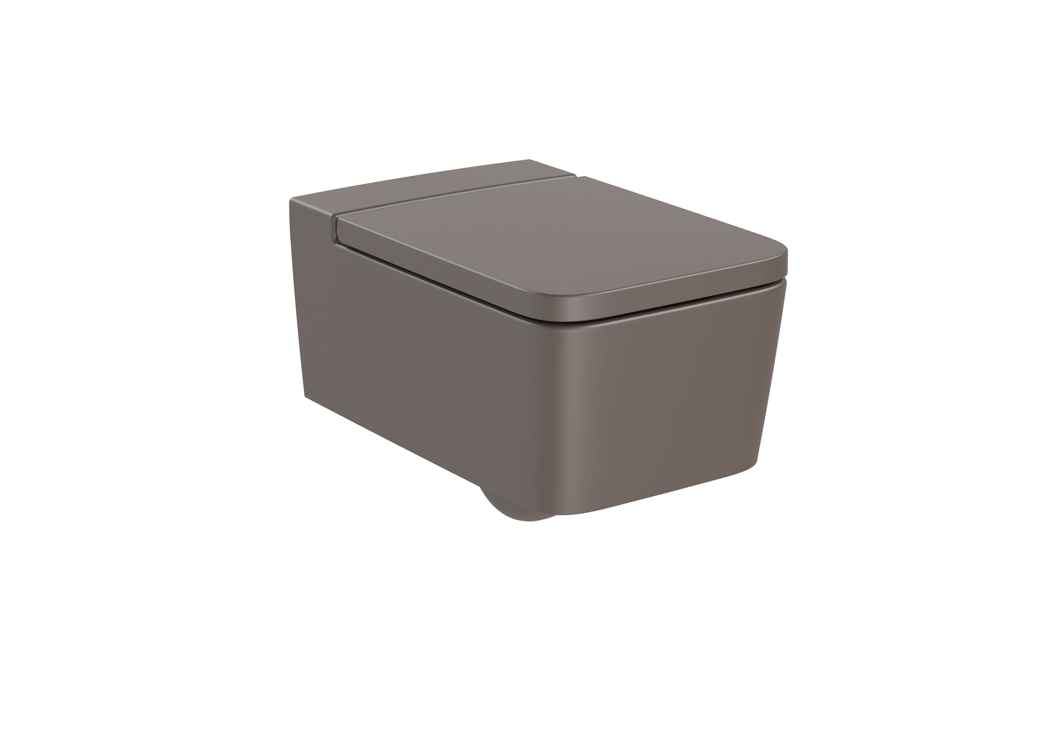 Roca Inspira SQUARE - Vitreous china Rimless wall-hung WC with horizontal outlet Coffee A34653E660