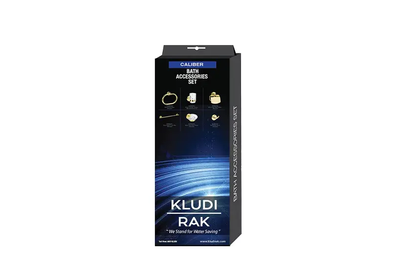 KLUDI RAK CALIBER bathroom accessories set (6 pcs) - Glossy Gold